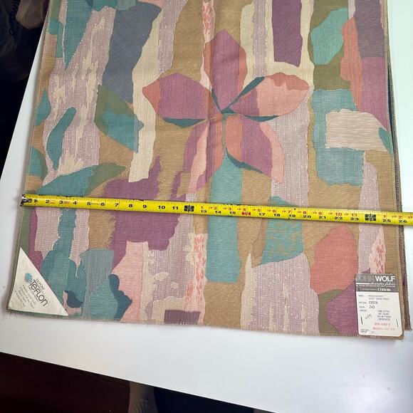 Set 4 VTG John Wolf Fabric Cotton DuPont Teflon Finish 1970s Floral Samples - Picture 8 of 8